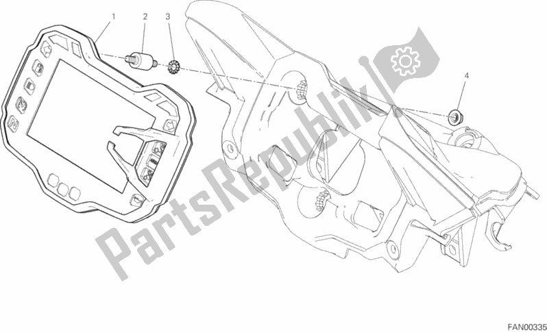 All parts for the Instrument Panel of the Ducati Multistrada 1260 ABS 2018